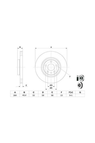 Fiat Doblo 1.3mj 2016-2023 Bosch Ön Disk 284 Mm 2 Adet