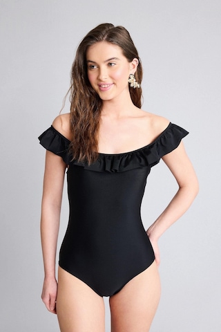 Defacto Regular Fit Fırfırlı Bisiklet Yaka Mayo W9117az26smbk81 Siyah-bk81