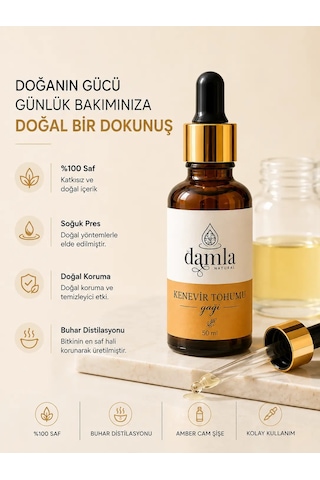 Biodamla Natural Kenevir Tohumu Yağı 50 Ml