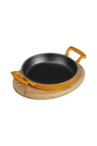 Lava Yuvarlak Kulplu Tava ve Ahşap Altlıklı. Çap(Ø) 20cm. -