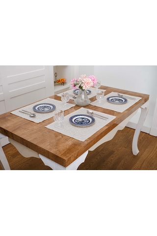 Finezza İris Jakar Polyester Kumaş Bej Amerikan Servis 33x46 cm Bej 4 Ad.-1390 Bej