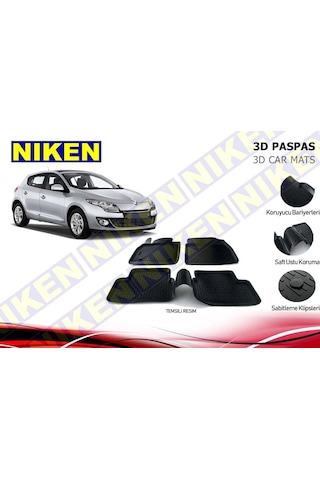 Renault Megane 3 3D Havuzlu Paspas 2009 / 2015 Niken