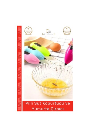 Premium Çelik Uçlu Pilli Kahve Sos Krema Mama Süt Köpürtücü Yumurta Çırpıcı Mini Mikser Çok Renkli