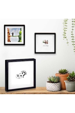 Bir Mucize Bekliyoruz Hangi Hayat Tasarımlı Yapışkanlı Sök Tak Paspartulu Pola 3 'lü Çerçeve