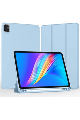 Apple Uyumlu iPad Pro 4. Nesil M2 2022 11 Inç Tablet Kılıf Uyku Modlu Kalem Bölmeli Silikon Koruyucu Kılıf