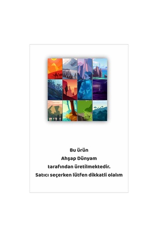 12 Parça Renkli Tabiat Manzara Resimleri Çerçeve Görünümlü Mdf Tablo Duvar Süsü Hediyelik Eşya Doğa Çok Renkli - 670749767 Çok Renkli