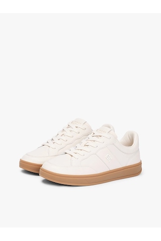Tommy Hilfiger Th Herıtage Court Sneaker Ltr Kadın Bej Sneakers - Fw0fw09028