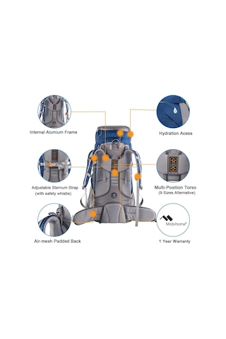 Mobihome Hiking Sırt Çantası 60 Litre Renksiz