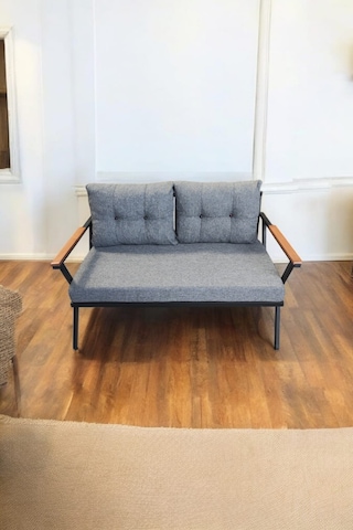 Pilocca Tekli Bahçe Mobilyası,balkon Mobilyası 2'li 60x120cm Gri
