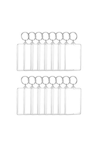 16 Adet Akrilik Fotoğraf Çerçevesi Anahtarlık Tutucu Dıy El Sanatları İçin 2,2 X 3 İnç