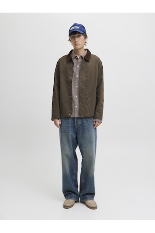 Jack & Jones Erkek Gömlek Yaka Uzun Kollu Ceket - Wolf - 12299081 Canteen