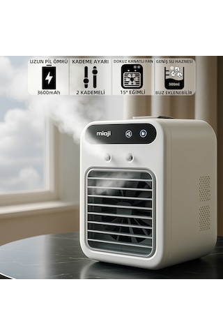Mioji Mio AC4 3600 mAh Taşınabilir Buharlı Buzlu Nemlendirici Hava Soğutucu Vantilatör