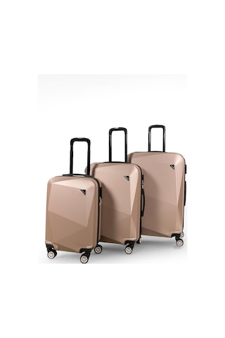 Polo&sky Elmas Model Gold Renk 3'lü Valiz Bavul Seti Altın
