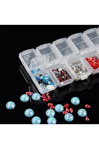 Yifomall 5d El Sanatı Taş Parçacığı Depolama Kutusu 12 Bölmeli Şeffaf Pp Malzeme Diğer