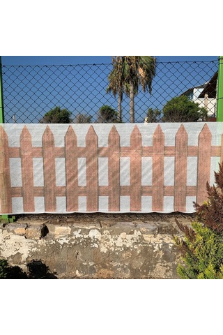 Baskılı Balkon Çit Filesi 1m X 5m Model B - Cırt Kelepçe Hediyeli