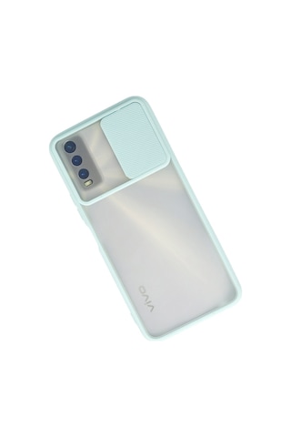 Newface Vivo Y11s Kılıf Palm Buzlu Kamera Sürgülü Silikon - Turkuaz Turkuaz