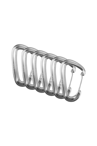 Geeksen 6 Adet Yüksek Dayanımlı 7075 Alüminyum Kamp Karabinası - 1200kg Taşıma Kapasiteli Gümüş