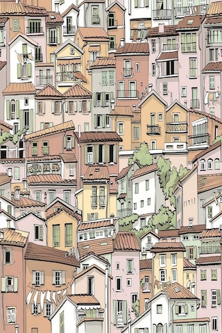 Zümrüt Exclusive İtalyan Evleri Desenli Duvar Kağıdı 7865