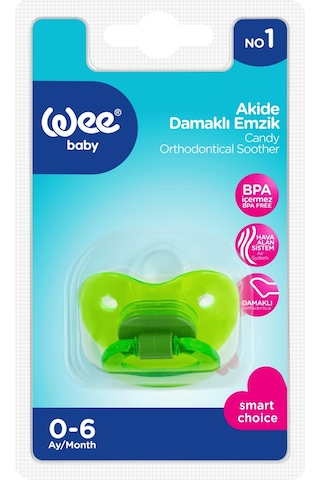 Wee Baby Akide Damaklı Emzik No:1 Yeşil 0-6 Ay