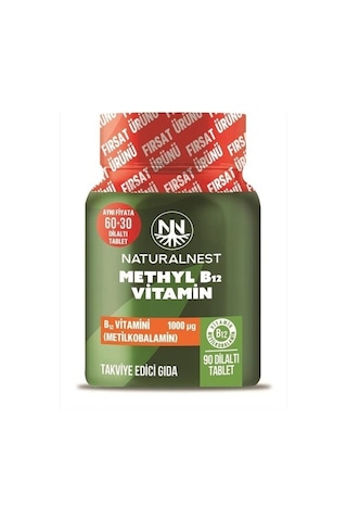 Naturalnest Methyl B12 Vitamin 1000 Mcg 90 Dilaltı Tablet Naturalnest Methyl B12 Vitamin 1000 Mcg 90 Dilaltı Tablet