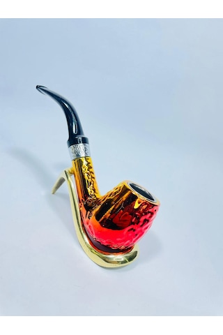 Alcan Fosforlu Sarı Damalı Filitreli Pipo //12cm