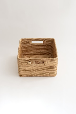 Meander Rattan Orta Boy Saklama Kutusu & Dekoratif Sepet 30x28x16 Natural