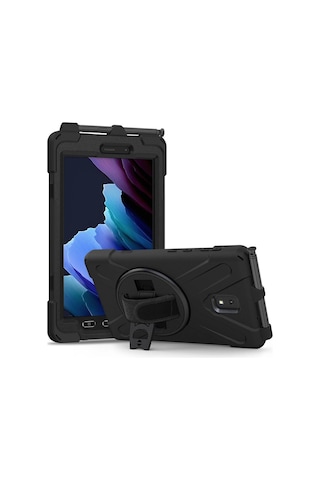 Newface Samsung Galaxy Uyumlu T577 Tab Active 3 Kılıf Amazing Tablet Kapak Glblseme - 20 - Siyah