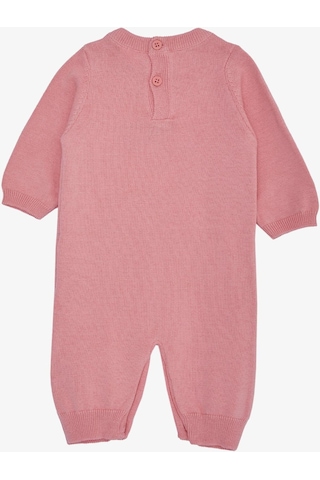 Breeze Kız Bebek Tulum Triko Sevimli Hayvancık Baskılı 0-9 Ay, Gülkurusu-Gülkurusu