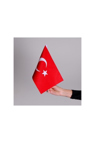 Zc Bayrak Elde Sallama Türk Bayrağı Alpaka Kumaş 10 Adet 20x30 Yüksek Kumaş Kalitesi