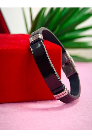 Çelik Derili Bileklik Kişiye Özel İsimli Paslanmaz Derili Çelik İsimli Bileklik 316 L Çelik Bej