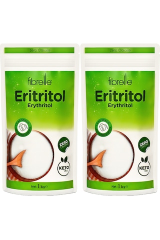 Fibrelle 1 Kg Eritritol 2 paket. Keto / Ketojenik / Vegan diyet