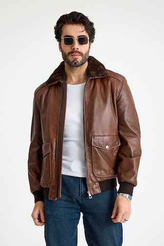 Franko Armondi Pi Lot Model Erkek Deri Ceket E11-klj-2071 Fındık