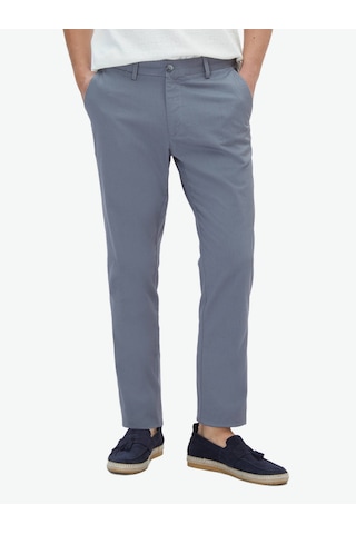 Kip Gri Dokuma Regular Fit Casual Pamuk Karışımlı Pantolon Gri