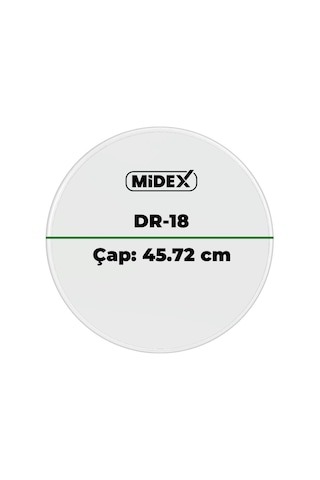 Midex Dr-18r Şeffaf Renk 18 İnç Bas Kick Bateri Davul Derisi Drumhead 18'' İnch 45.72 Cm