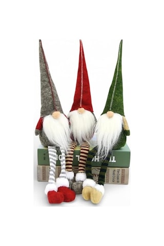 1 Adet 35 Cm Uzun Şapkalı Gnome Tomte Şans Cücesi Yılbaşı Süsü Parti Dekorasyon Süs, Kırmızı