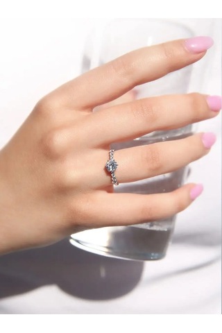 Ballagra Taşlı 925 Ayar Gümüş Nişan Yüzüğü 160853779 Gri