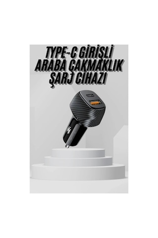 Araç İçi Hızlı Şarj Aleti 38w Type-c + Usb Girişli Çakmaklık