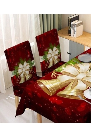 Flybuy Xv Tek Seti Sandalye Sandalye Parça Örtüsü Örtüsü Noel Masa Masa Kızıl Kılıfı Kapak Emici Elastik Dekorasyon Çan Bosphorusboutique Rj Kızıl