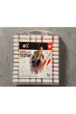 Art X Acrylic Duo Marker Çift Uçlu Su Bazlı Boyama Kalemi 48 Renk Set