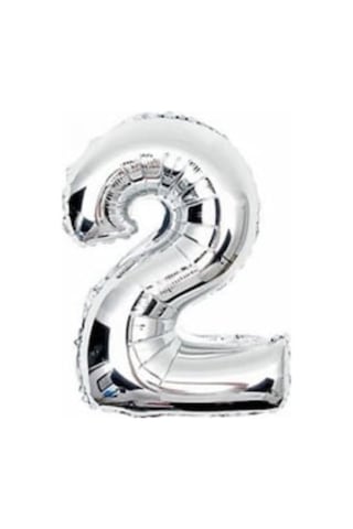 Brokoli Home 2 Numara Gümüş Folyo Balon 100cm 40inç Helyuma Uygu Karışık Renkli