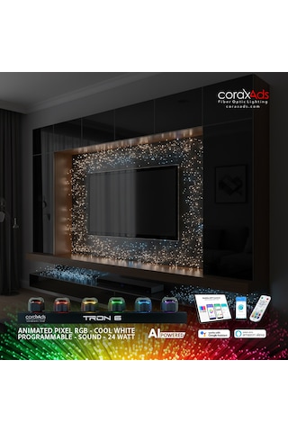 Tv Arkası Ünitesi Ambiyans Aydınlatma Fiber Optik Yıldız Seti - Kayan Yıldızlı Çok Renkli