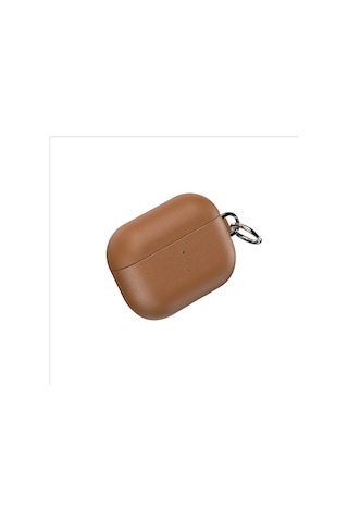 Apple Uyumlu AirPods Pro 3 Wiwu Hc-201 Parmak İzi Bırakmayan Deri Kılıf Kahverengi Kahverengi