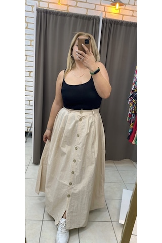 Tuba Toptaş Pamuklu Askılı Bluz Siyah