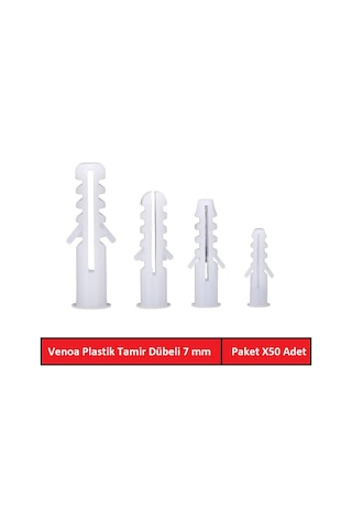 Venoa Db07 Plastik Dübel 7 Mm Paket 50 Adet