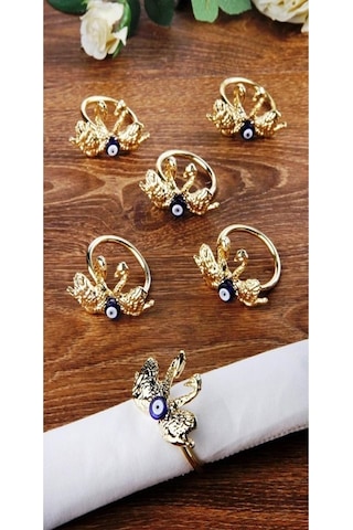 Hera 6 Lı Kuğu Peçetelik Gümüş