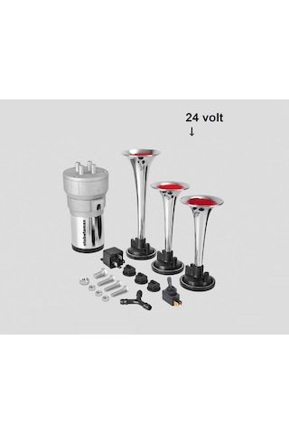 Seger 24 Volt, 82kh Kompresörlü Melodili 3 Krom Boru Korna