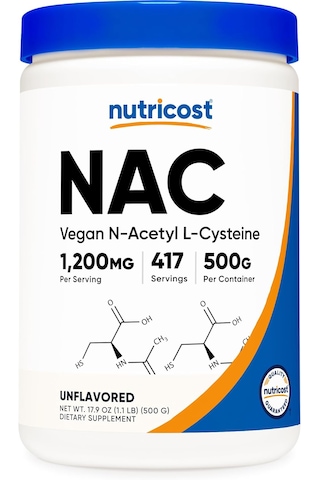 Nutricost N-acetyl L-cysteine N.a.c Antioxidants Powder 500 Gram 417 Servis Aromasız