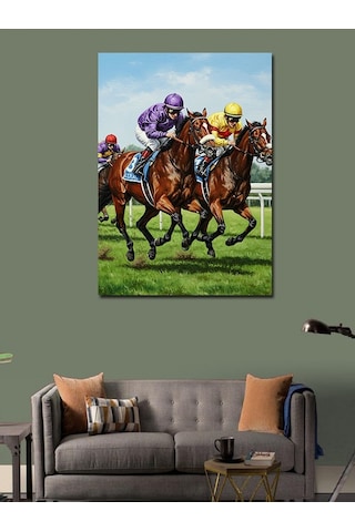 Kanvas Tablo At Yarışı Sahnesi 70cmx100cm