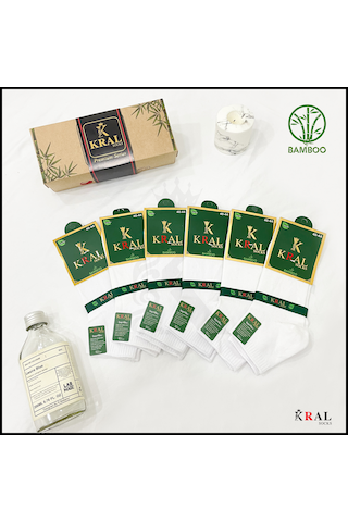 Kral Socks Erkek Çorap 6 Çift Dikişsiz Yazlık Bambu Kısa Patik Set Hediye K