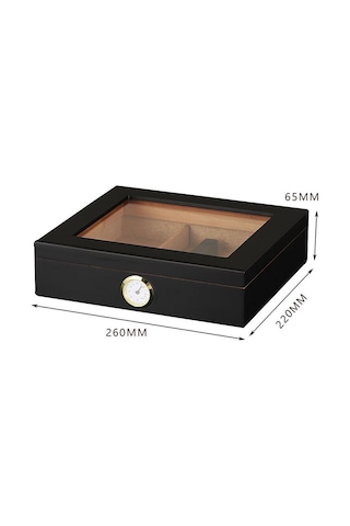 Falconetti Siyah Camlı Kısa Humidor Puro Kutusu rc06sy